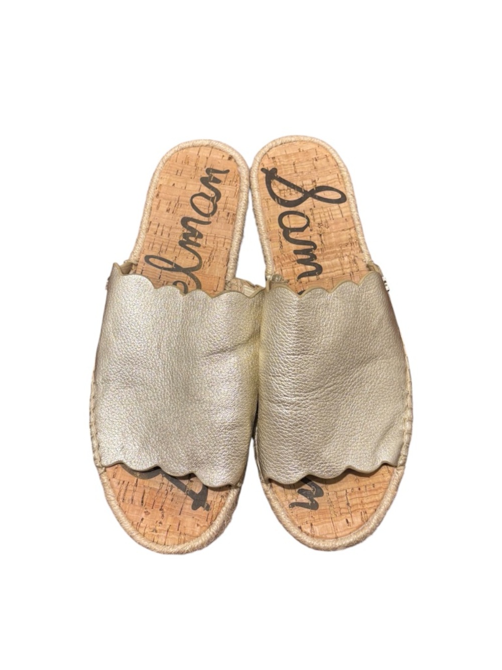 Sam Edelman Women's Andy Leather Slide Sandals in Gold Size 10